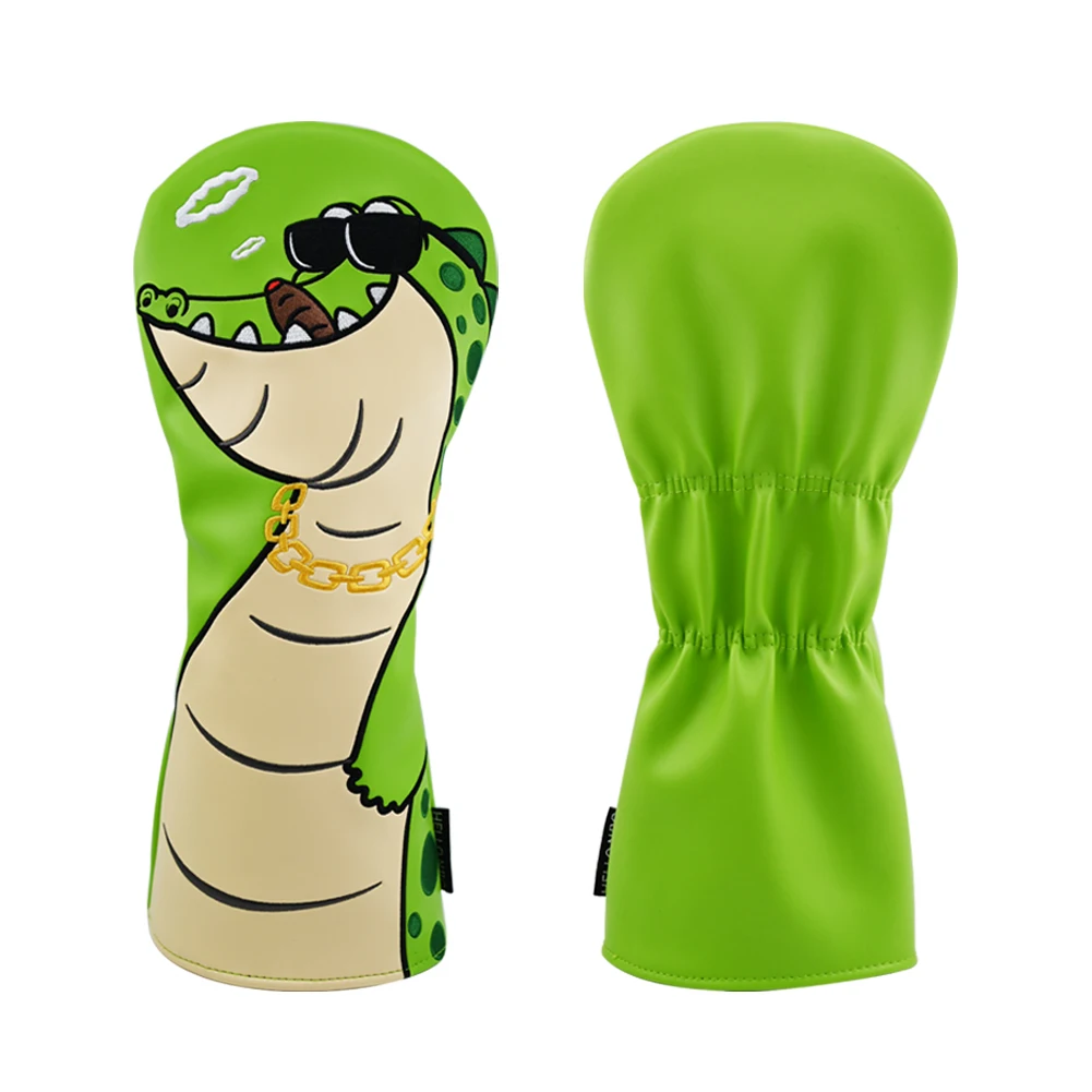 1개 귀여운 악어 골프 헤드 커버 드라이버 및 우드용 - 골프 애호가를 위한 프리미엄 PU 소재 헤드 커버
