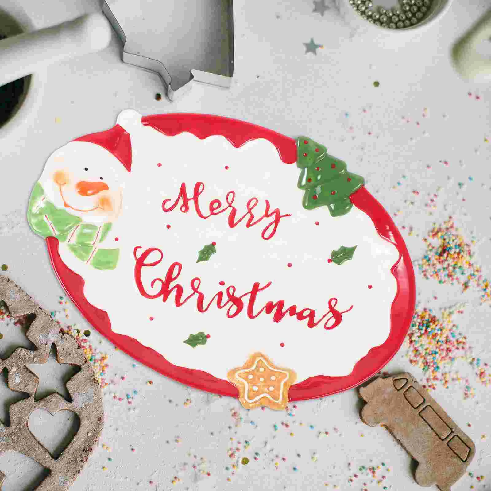 

Christmas Dish Ceramic Condiments Holder Plate Food Serving Plate Sauce Dish for Dipping