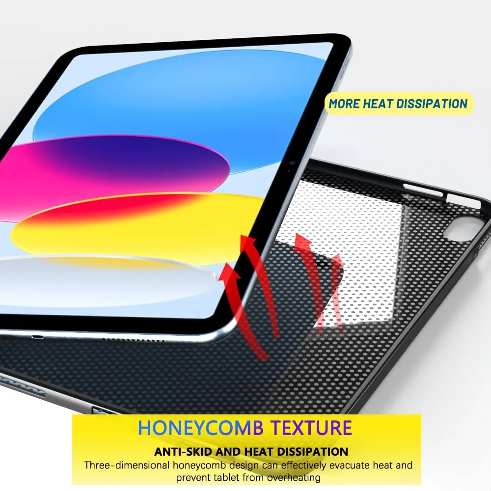 Sleek Black Honeycomb TPU Rubber Soft Silicone Tablet Case