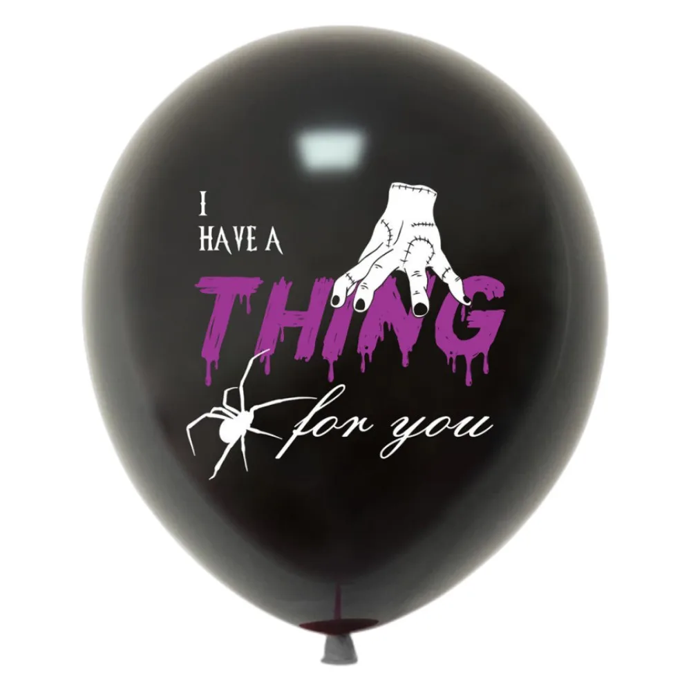 12pcs Wednesday Addams Latex Balloon Party Supplies Addams Family Party Balloons For Kids Birthday Party Dcorations Gift Toys