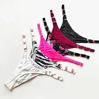 Sexy culotte en forme de V décoration en métal sous-vêtements sport taille basse slips femmes Lingere femme culotte sous-vêtements femmes Lingerie 2