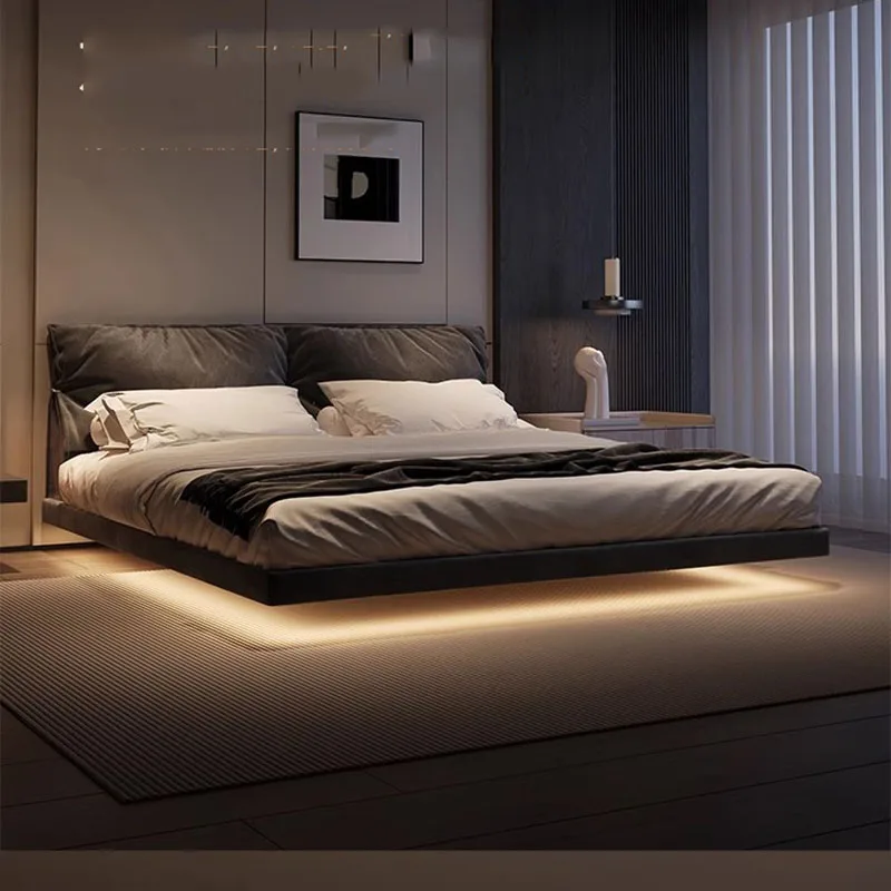 Letto Matrimoniale Moderno Di Fascia Alta Camera Da Letto Nera Grande Design Pavimento Letto Matrimoniale Umano Testiere King Cama Matrimoniale Mobili