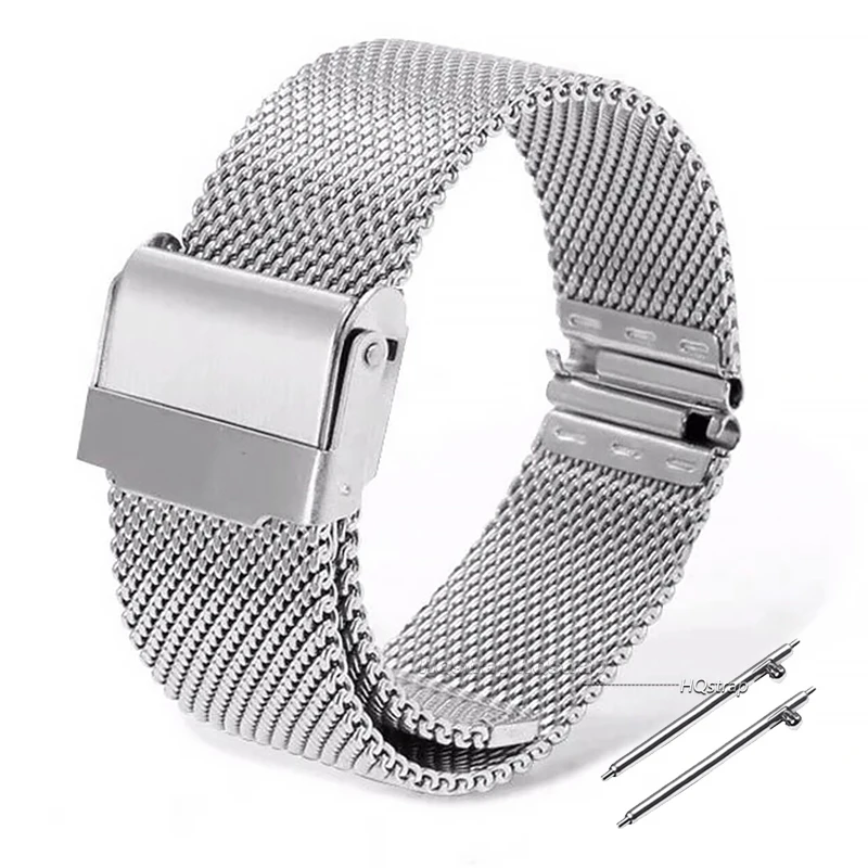 Sleek Milanese Stainless Steel Mesh Bracelet Watchband with Quick Release