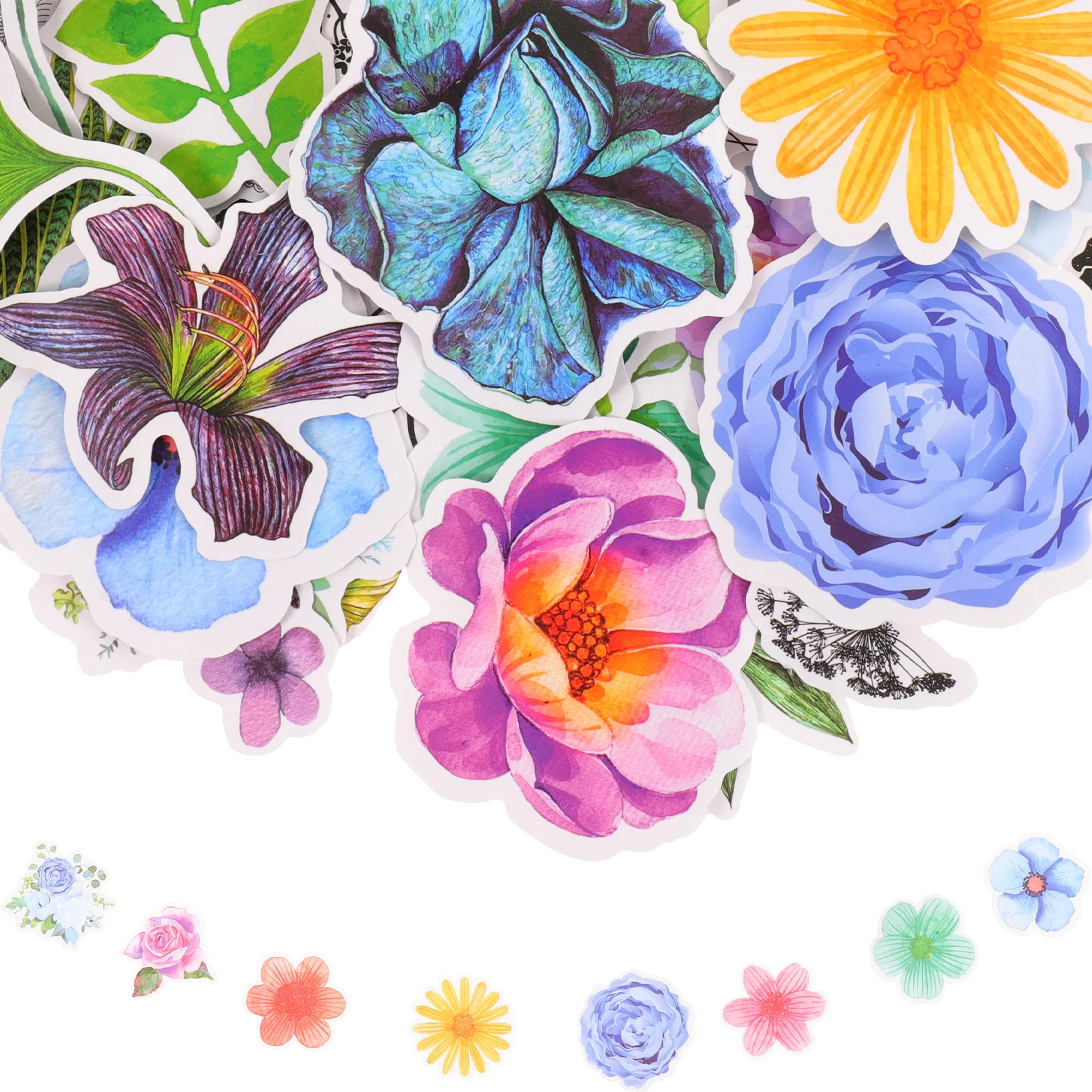 

50pcs Plant Flower Stickers Water Bottle Stickers Laptop Computer Decorative Stickers