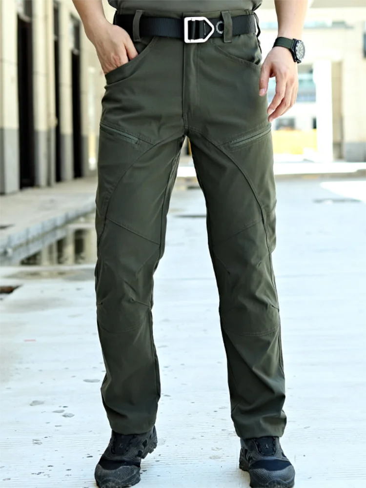 Description Picture 5 of itemMen's Overalls Spring And Autumn New Tactical Pants Multi-Functional Pocket Elastic Slim Assault Pants