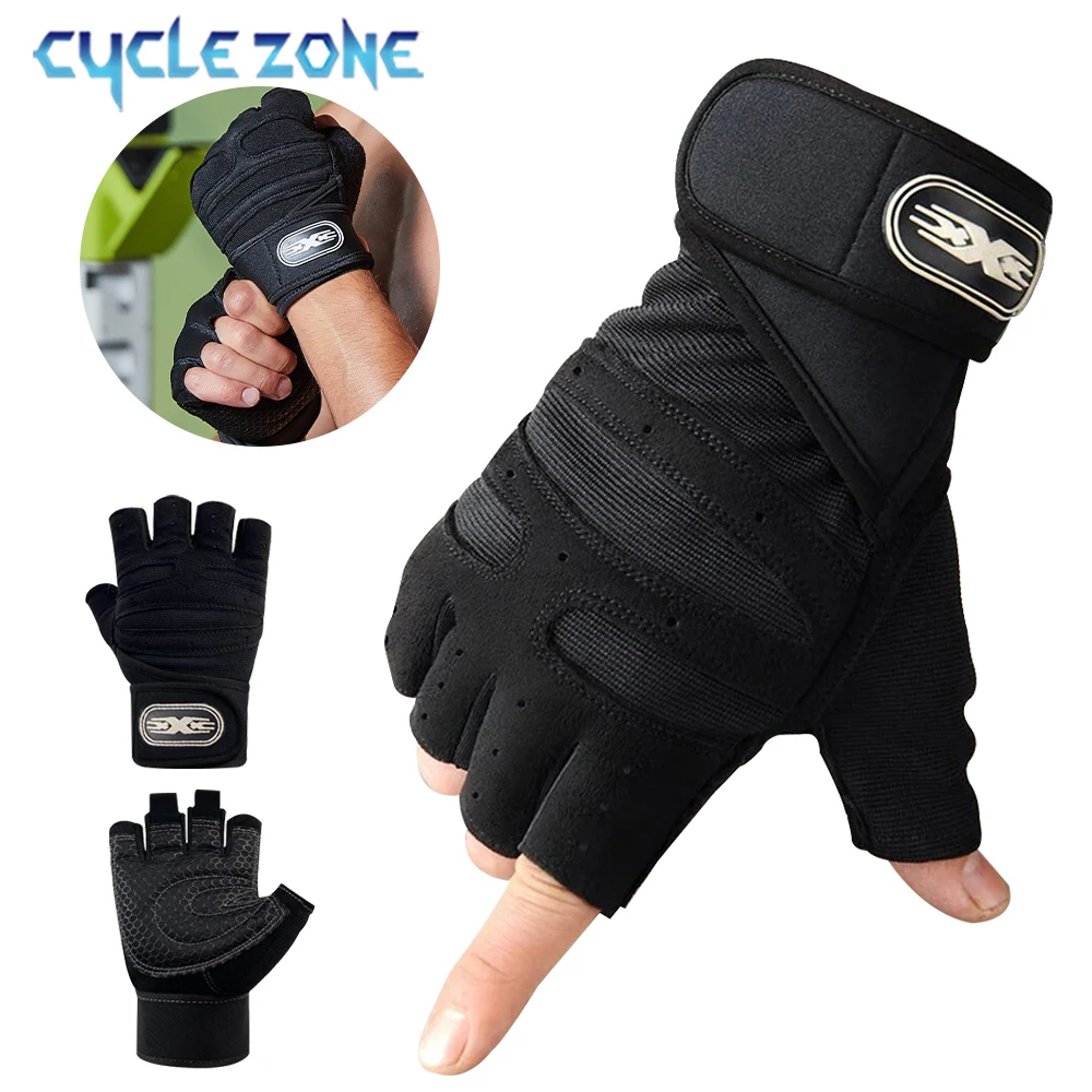 Cycling Half Finger Gloves Outdoor Fitness Heavyweight Training Gloves Breathable Anti-Slip MTB Bike Cycling Equipment