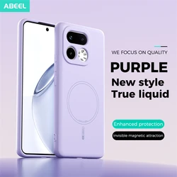 Luxury Liquid Silicone Magnetic Case with Built - in Flocking Protection and Comfortable Grip for Realme 16 Pro+ (PURPLE)