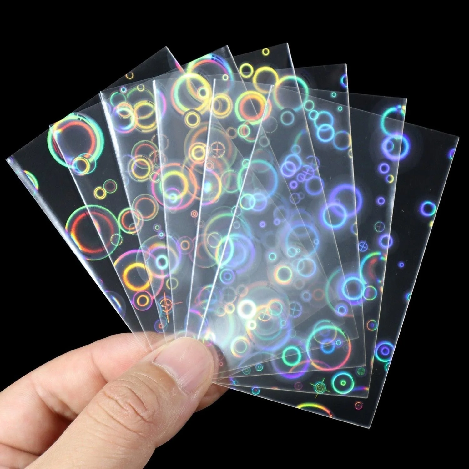 

50pcs/Lot bubble Foil Laser Top Loading Sleeves For YGO Board Game Card Photo Protector Trading Cards Shield Cover