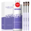 Saviland 240ml Monomer Acrylic Nail Liquid with 3pcs Acrylic Brushes Size 8/10/14 for Acrylic Powder Nails Extension Salon DIY 1