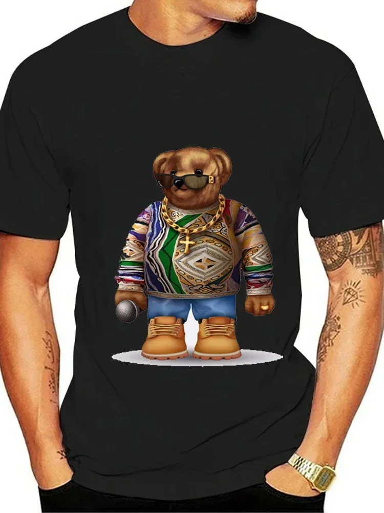 

Funny Adorable Bear Who Loves Singing Hip-hop Casual T-shirt Top Y2k Women Men Summer Shirt Graphic TShirts