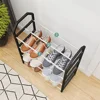 Simple Shoe Rack 4-Tier Assembled Shoe Stand Trapezoidal Home Shoes Organizer Holder For Living Room Portable Space Saving Shelf 4
