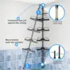 Corner Shower Caddy Tension Pole: Adjustable Stainless Steel Shower Organizer with 4 Tier Shelf for Bathroom Bathtub Tub Shampoo 5