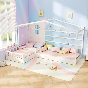 L-Shaped Twin House Bed 1