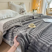 Couverture Multifonctionnelle en Flanelle Rayée Épaisse et Large, Peut Servir de Drap, Couverture de Lit, Couverture de Canapé ou Couverture de Sieste Cama Sofá Siesta Dormitorio Sala de estar Viaje Hogar Flanelle Épai 4