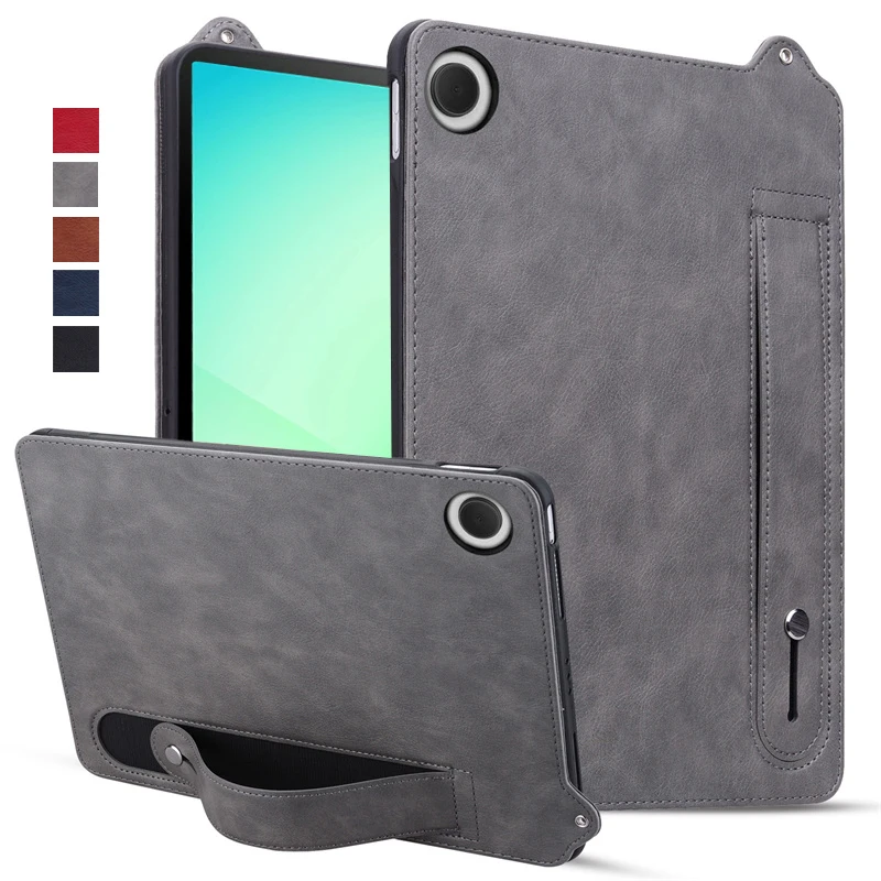 Premium PU Leather Stand Case with Hand Strap