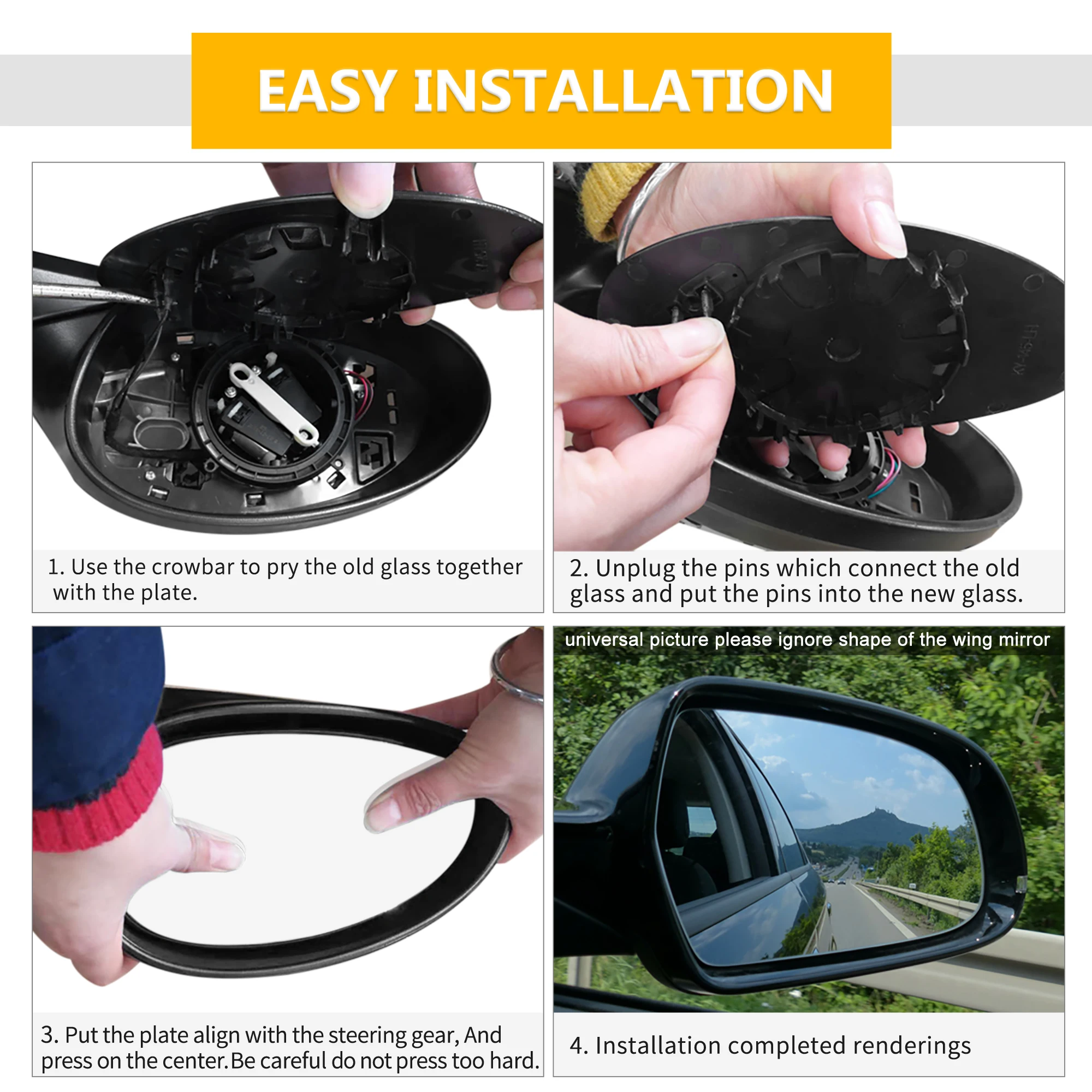 Side View Mirror Glass - (Right Side) | Mazda3 Sedan & Hatchback (2010-2013