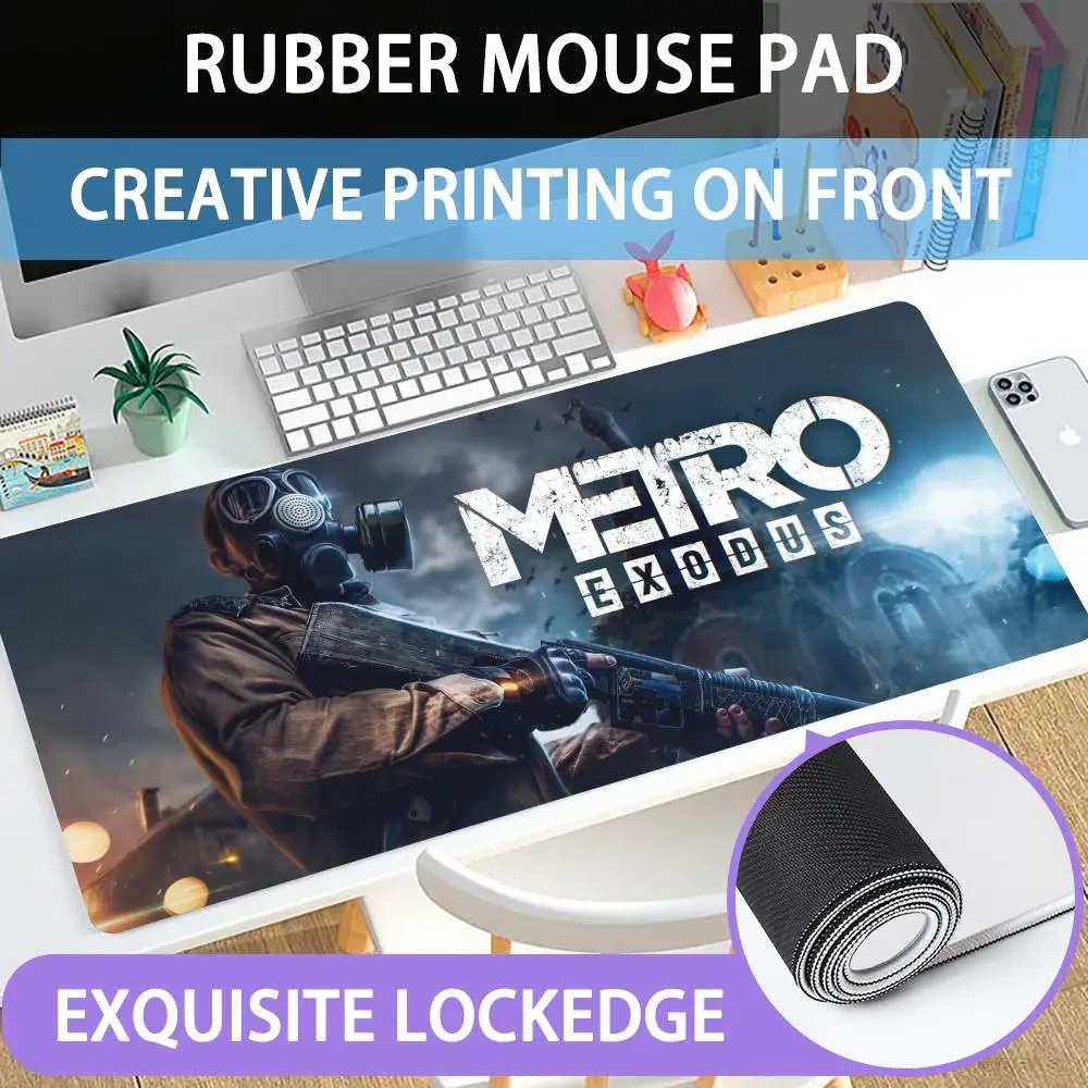 Mouse Pad Large Rubber Mouse Pad With Lock Edge Computer Gamer Hd Metro Exodus Printing Desk Pad Keyboard Pad