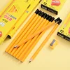 12pcs/Box HB 2B Log Pencil,Thickened Triangle,With Pencil Sharpener,Student Supplies Stationery 6700 3