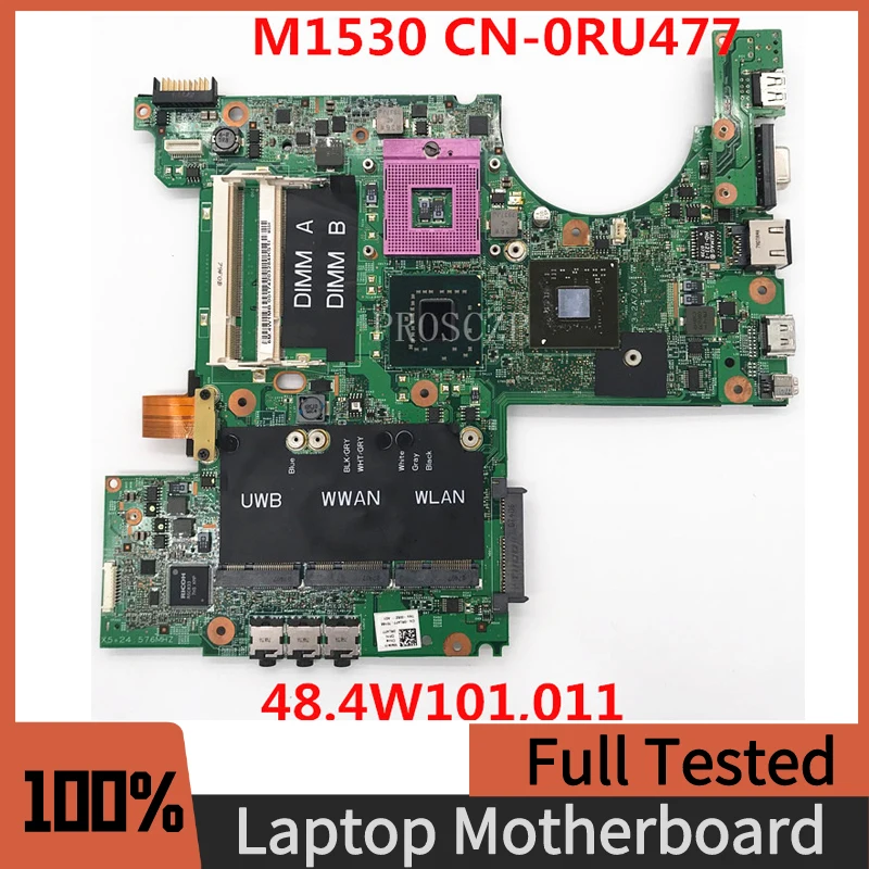 

CN-0RU477 0RU477 RU477 Mainboard For DELL XPS M1530 Laptop Motherboard PM965 48.4W101.031 G84-601-A2 256M DDR2 100% Full Tested