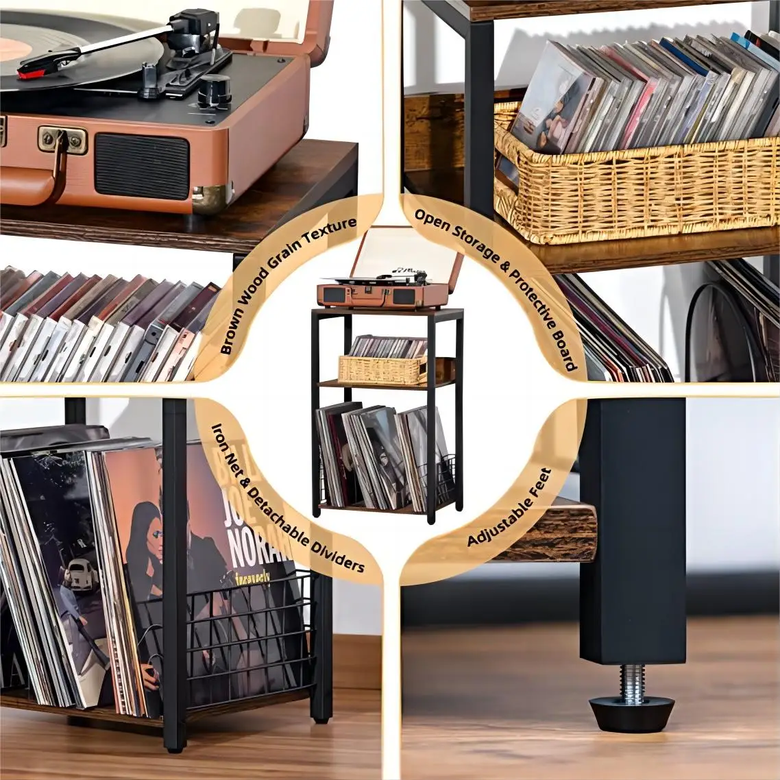 COSTWAY Supporto per Giradischi, Supporto per Giradischi in Vinile con