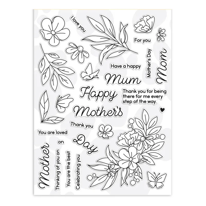 

Мамины Луг прозрачные штампы и вырезанные штампы цветы Счастливого Дня матери буквы прозрачные штампы для скрапбукинга фотоальбом открытка 09