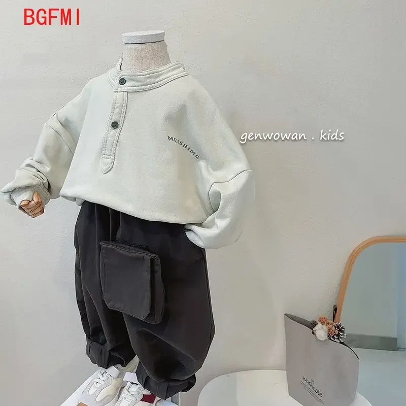 2pcs Kids 2-10 Y Spring Boys Girls Clothes Set Toddler Baby Cotton Pullover Sweatshirt + Pants Child Long Sleeve Autumn Outfits
