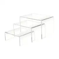 3x Acrylic Display Stand Display Riser Organizer Storage Ladder Display Rack Shelf for Doll Hand-made Model Perfume Cupcakes 1