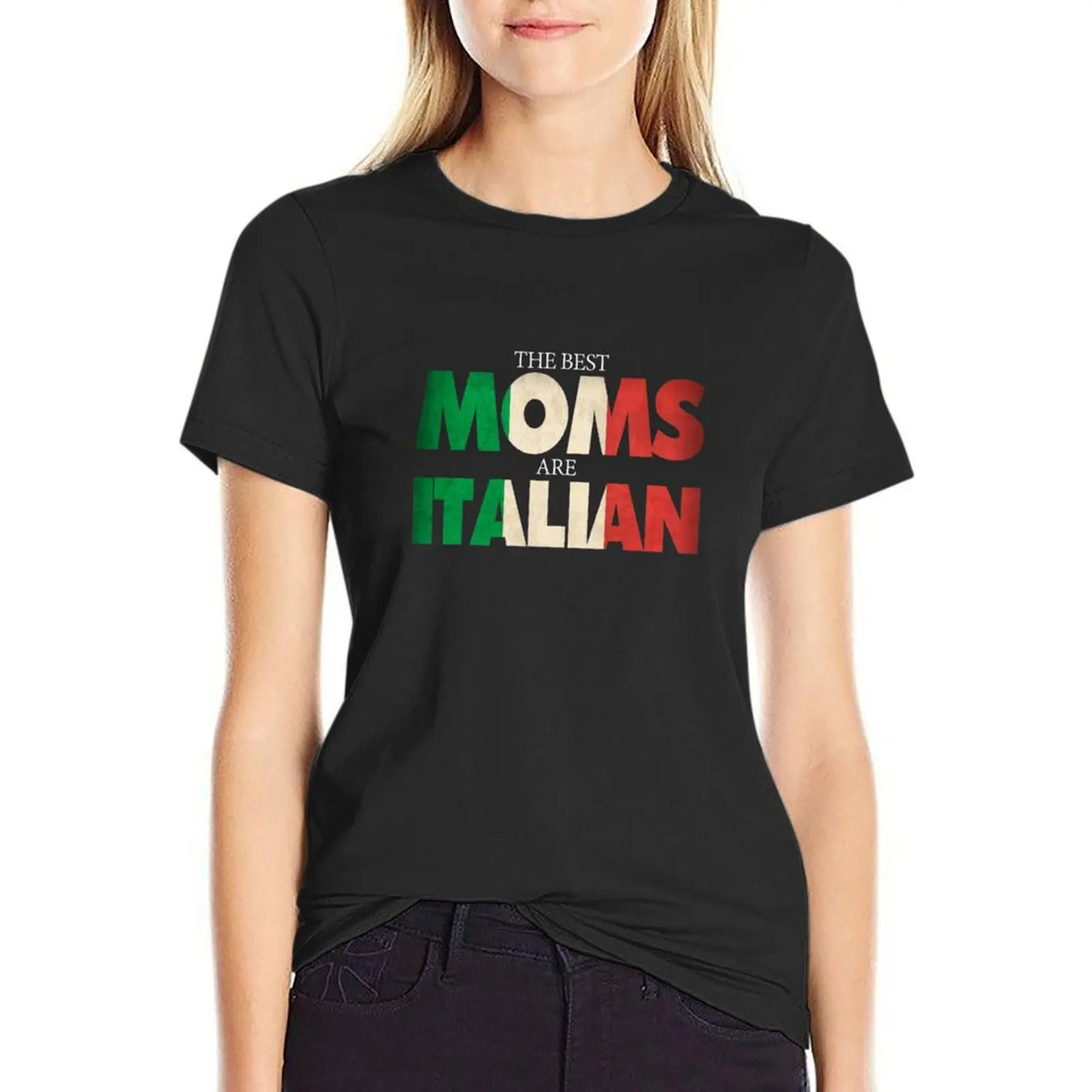 

Funny Italian Mom Gift Best Moms Are Italian Flag T-Shirt oversized korean fashion kawaii clothes funny Women t shirt