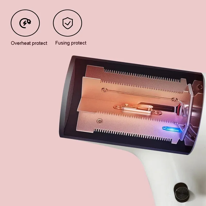 Portable 220v Cord/Cordless Dual Use Hair Blower Hot Cold Even Wind 2 Gears Portable Mini Hair Dryer For Home Travel Art Making 5