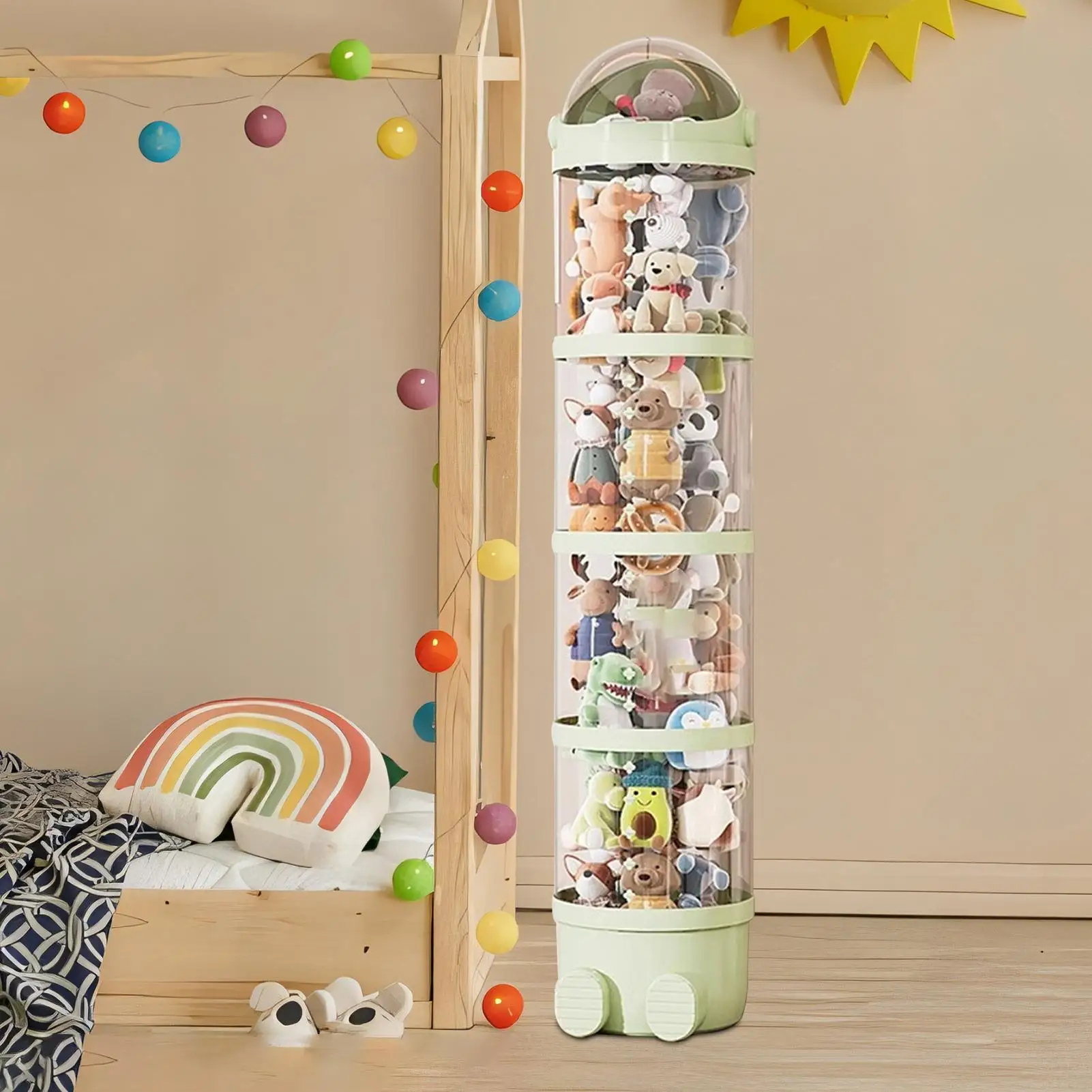 Plush Doll Storage Tube 3 layer / 4 layers Stuffed Animal Storage Toy Display Transparent Stuffed Dolls Storage Bucket Organizer