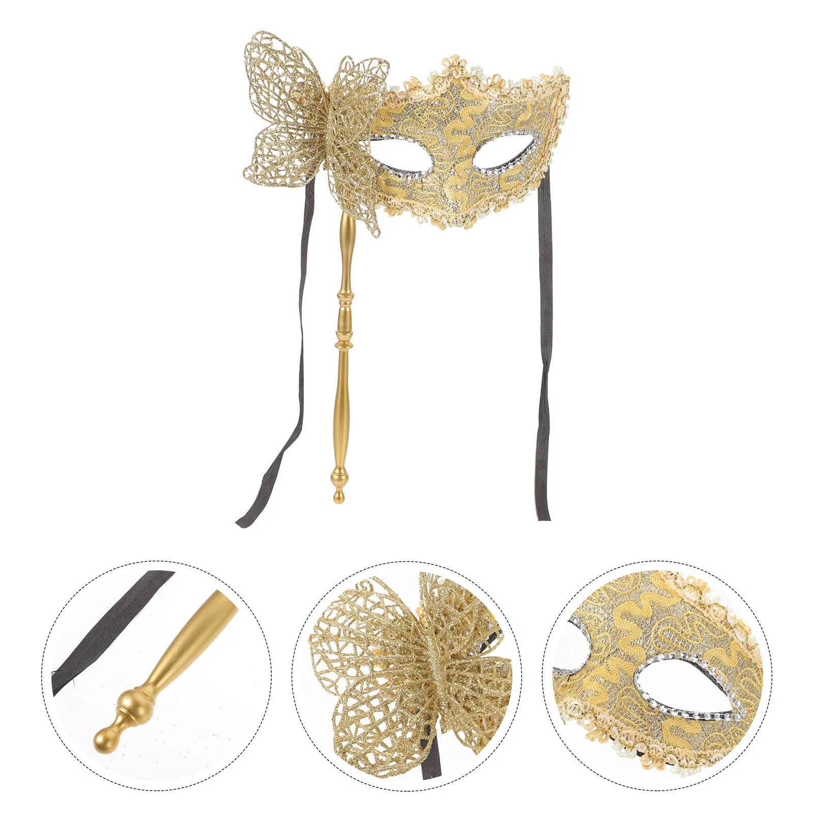 Mardi Gras Masks Glitter Butterfly Masks Masquerade Mask Holding Stick Prom Ball Mask Cosplay Party Mask Venetian