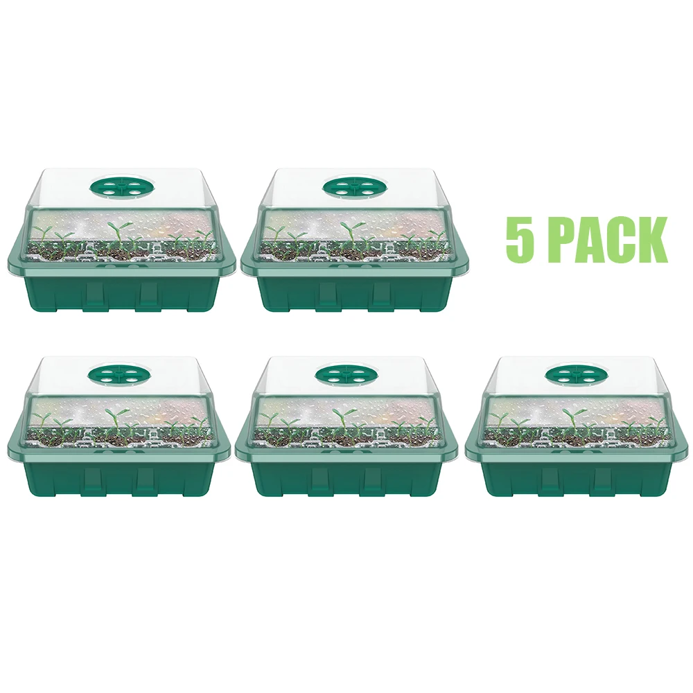 12 Hole Seedling Trays Greenhouse Propagation Box Plant Flower Grow for Gardening Starting Germination | Дом и сад