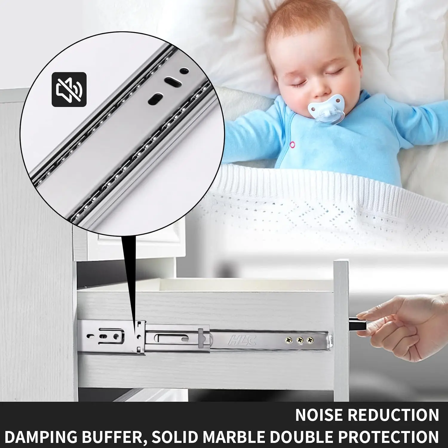 14inch Soft Self Close Drawer Slides 6 Pairs (12pcs) Full Extension Ball Bearing Drawer Slides 3 fold Full Stretch Side Mount 4
