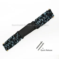 Braided Nylon Outdoor Sport Watch Band - Durable and Stylish Bracelet - 20mm (Camo Blue(no watch))