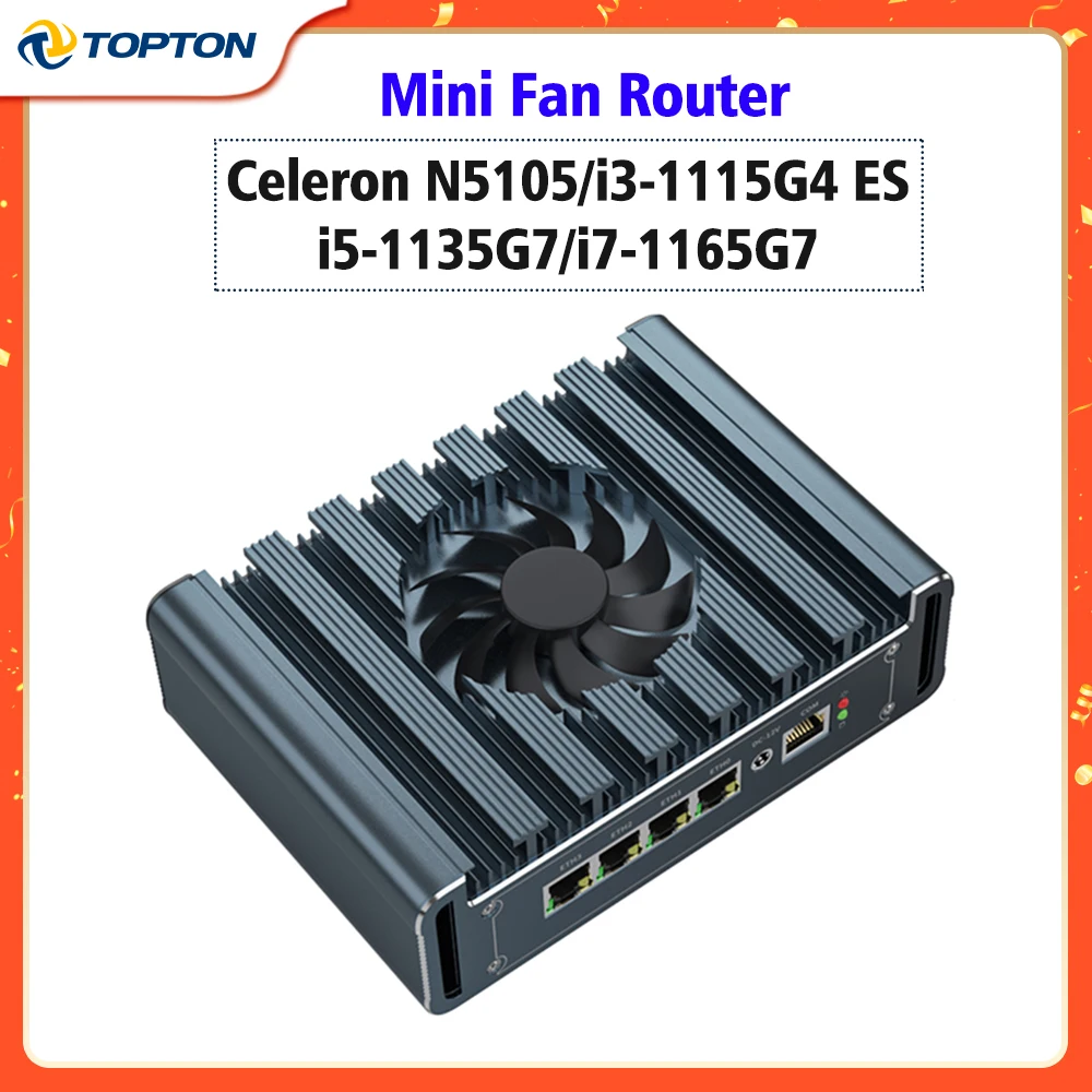 Topton X86 Fanless Mini PC J4125 J4105 Quad Core 2x i226-V 2.5G