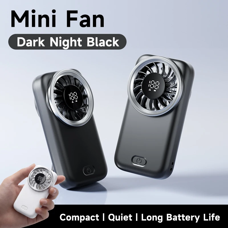 Compact Rechargeable Handheld Fan - Whisper-Quiet Personal Cooling for Home, Office & Travel