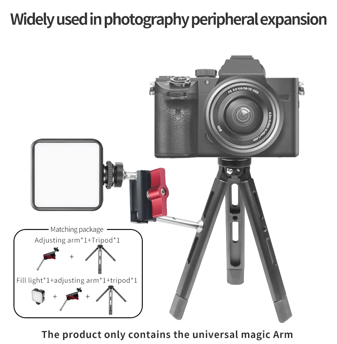 Description Picture 3 of item360 Swivel Tripod Magic Arm Dual Ball head 1/4" Screw Adjustable Camera Video Monitor Flash Light Arm Mount Adapter for SLR Cage