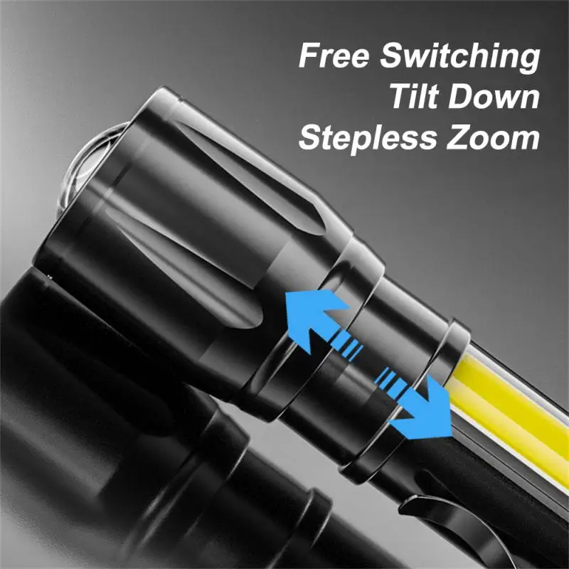 1PCS Mini USB Charging LED Flashlight Portable Strong Lights Zoom Torch Outdoor Camping Lamps Lantern Waterproof Flashlights