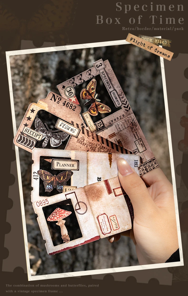 19 Stück/Packung Randetikett, dekorative Aufkleber, Scrapbooking, Tagebuch, Deko, Junk-Journal, Briefpapier, Vintage-Stil, Briefpapieraufkleber – Detail 2