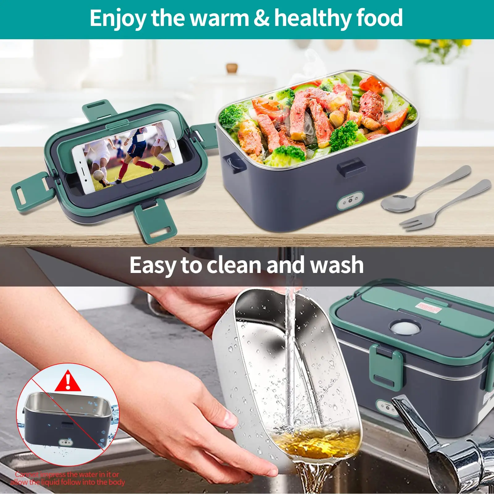 1.5 L 60W Electric Lunch Box Food Warmer Portable Food Heater for Car Or  Home - Leak Proof, Lunch Heating Microwave for Truckers - AliExpress