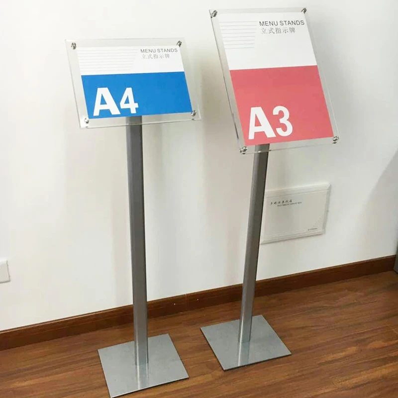 Sign Vertical Guiding Card A4 Standee Display Card Hotel Billboard Guide Board Water Sign Display Stand