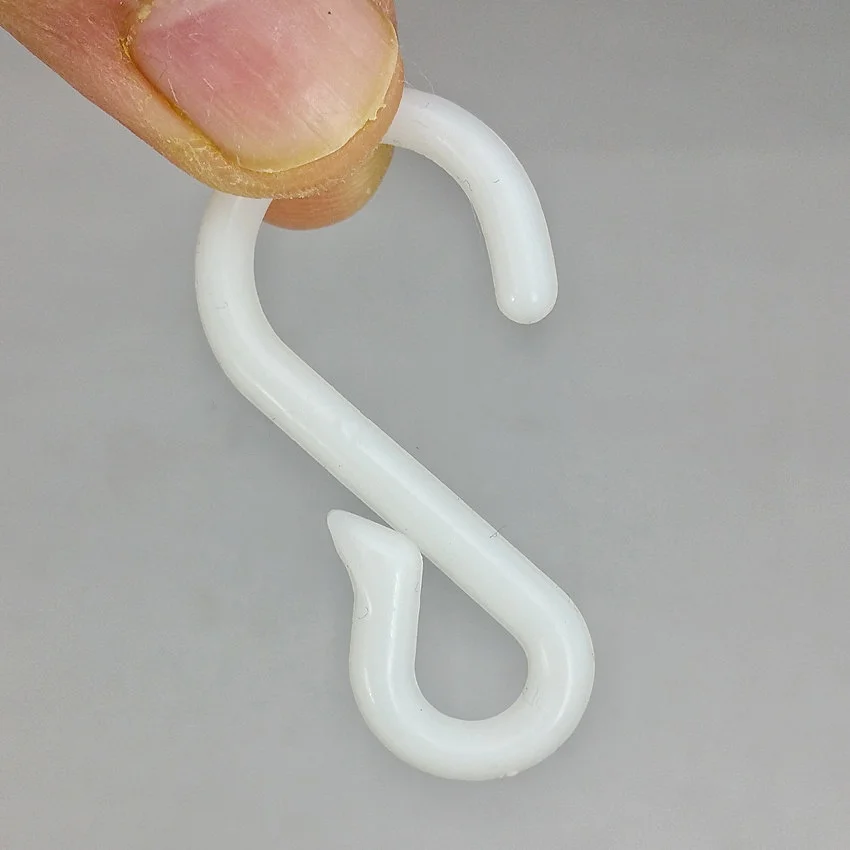 Plastic Metal S Hang Hook Matched for Supermarket Shelf Clip Strip 100pcs