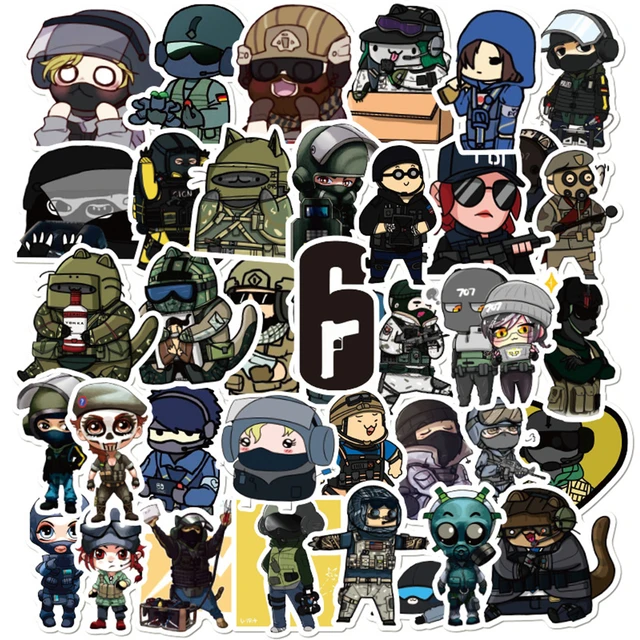 49PCS/Pack FPS Games Tom Clancy's Rainbow Six Siege Stickers For Computer Laptop Car Trunk Bike Waterproof Sticker Decal Kid To 1
