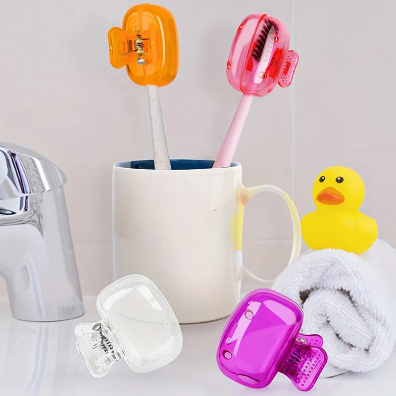 5PCS Toothbrushes Storage Clip Dustproof Cap Household Travel Essential Toothbrush Protective Portable Plastic Toothbrush Case