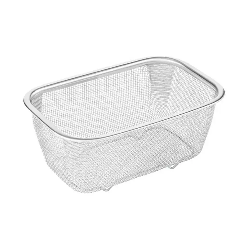 

Fine Mesh Oil Strainer Rectangle French Fries Holder Fried Food Table Serving Potato Cook Stainless Steel Mesh Strainer Basket
