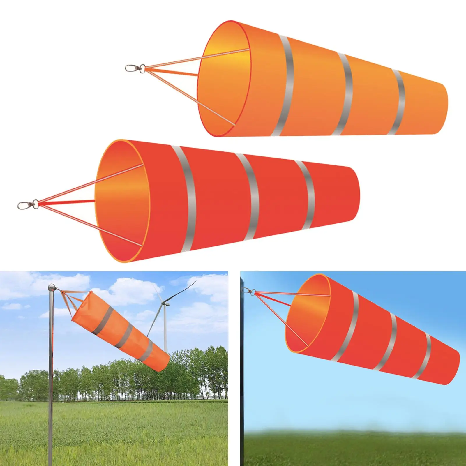 60cm Windsock Wind Measurement Hanging Kite Toys Indicator Waterproof Sock Bag Wind Direction Strength Indicating Farm wind sock