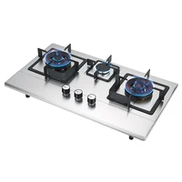Modern Design Stainless Steel Embedded Gas Stove Lpg Household 3 Burners Kitchen Cooktops Gas Hob 2