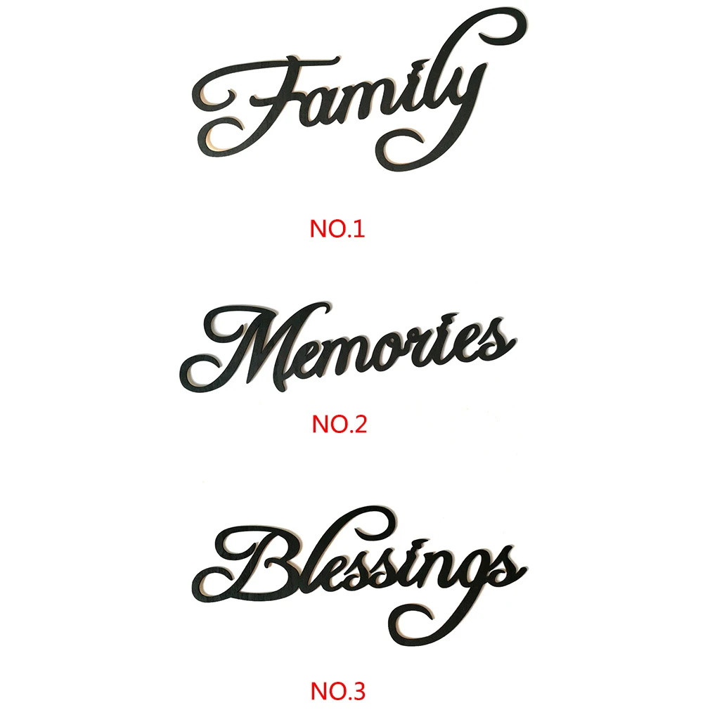 Family Memories Blessings Letter Wooden Wall Sticker Wood Hanging Sign Word DIY Home Bar Decoration Ornament
