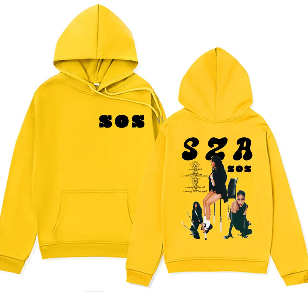 Rapper Singer Sza Music Album Sos Graphic Hoodie Fashion Hoodies Men Women's 2023 New Autumn Long Sleeve Hooded Sweatshirts