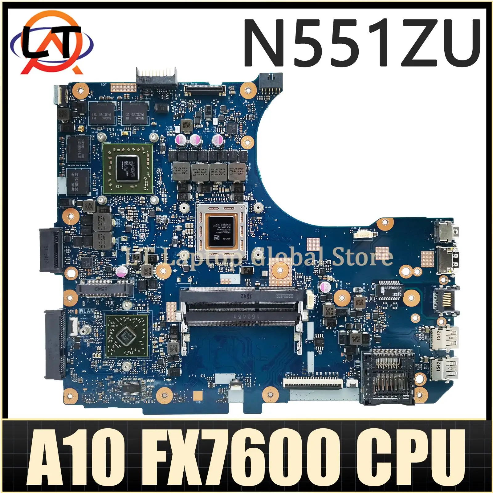 

N551ZU Mainboard For ASUS N551ZU N551Z Laptop Motherboard With CPU: A10 FX7600P GPU: R9-M280X Test OK